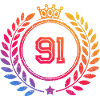 91 Number wreath