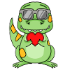 Dinosaurs with Heart - Love Romantic