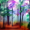 Aquarelle forêt nature
