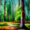 Une image d’aquarelle d’arbres