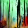 Forêt d’aquarelle d’automne