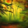 Wald-Wassercollor-Kunstwerk