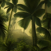 Ein Wald mit Palmen