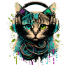 Cat with Headset