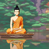 Cartoon buddha statue art