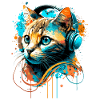 Katze hört Musik