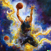 expressive painting of a basketball