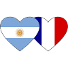 Argentina France Flag Heart
