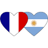 France Argentina Flag Heart