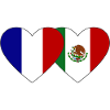 France Mexico Flag Heart