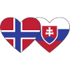 Norway Slovakia Flag Heart