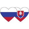 Russia Slovakia Flag Heart