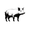 Pig Stencil White and Black