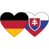 Germany Slovakia Flag Heart