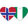 Norway Nigeria Flag Heart