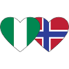 Nigeria Norway Flag Heart
