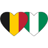 Belgium Nigeria Flag Heart