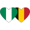 Nigeria Belgium Flag Heart