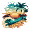 Tropical surf beach