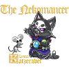 Söpö kissa necromancer musta magia ja luuranko