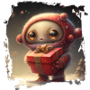Cuddly space hero with gift