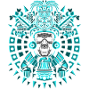 Blue Mayan statue