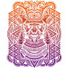 Samurai mask with gradient
