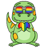 Gay Rainbow Heart Dinosaurs