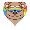 Gay Rainbow Heart Animal Bear