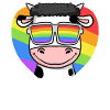 Gay Rainbow Heart Animal Cow