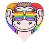 Gay Animal Monkey Rainbow Heart
