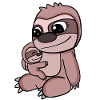 Family - Sloth with Baby Sloth