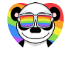 Gay Rainbow Heart Animal Panda