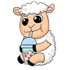Sheep bubble tea motif