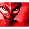 Alien with Sharp Teeth Design - Red