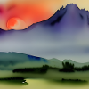 Aquarell Bergkunst