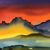 Aquarell Berg