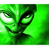 Alien with Sharp Teeth Design - Green