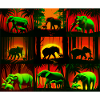 Elephants Pattern Design - Red/Green