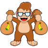 Affe Bandit Geldsack
