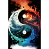 Yin Yang Elements Aquarelle