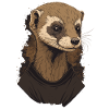 Funny Ferret Illustration