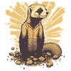 Ferret coming from his hole