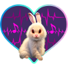 Lapin dans cœur musical