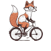 Schlauer Fahrradfahrer Fuchs