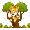 Tiger on a tree