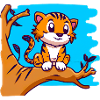 Tiger on a tree