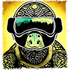 Space turtle with glasses