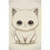 Drawing white kitten