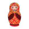 Russian Matryoshka's Harmonica Musician